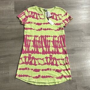 LISA TODD |  Green Pink Tie Dye Dress